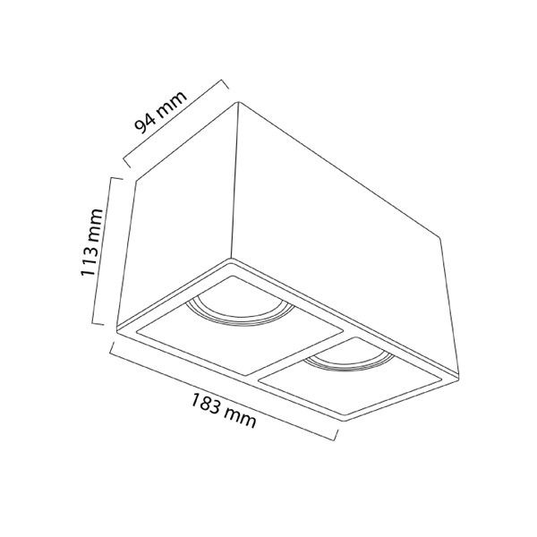 2x8 W İkili Kare SMD Led Sıva Üstü Spot Lamba Tavan Armatür (Beyaz / Beyaz Kasa)